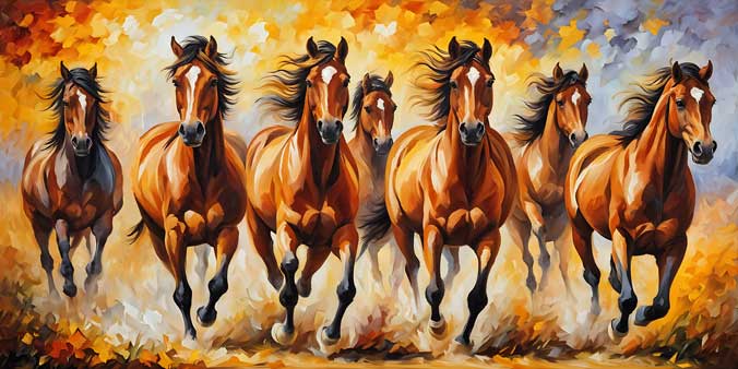 Running Horse Painting for Home